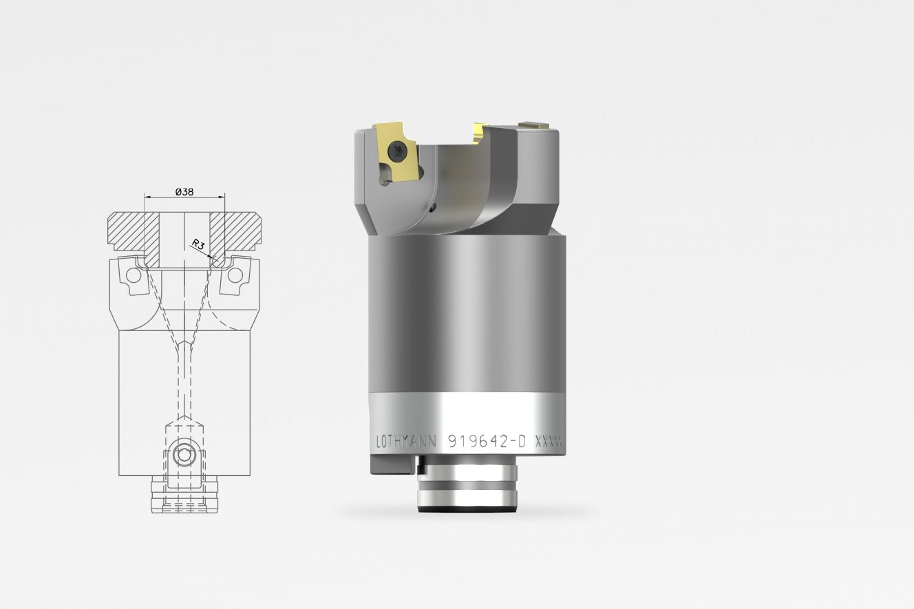 Außenradius fräsen mit Sonderschneiden in einem Glockenfräser