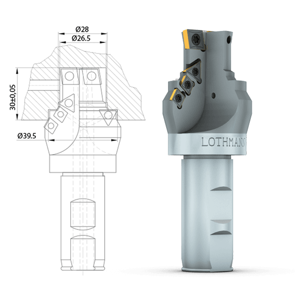 Formbohren einer Patronenbohrung in einem Hydraulikblock aus GGG50