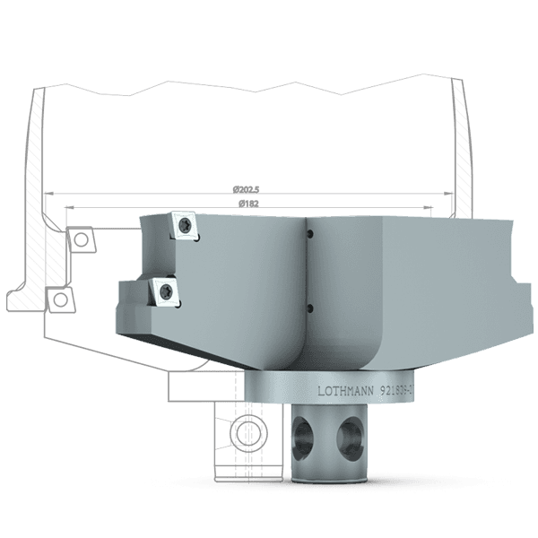 Vorbearbeiten eines Lagersitzes an einer Getriebeglocke aus Aluminium